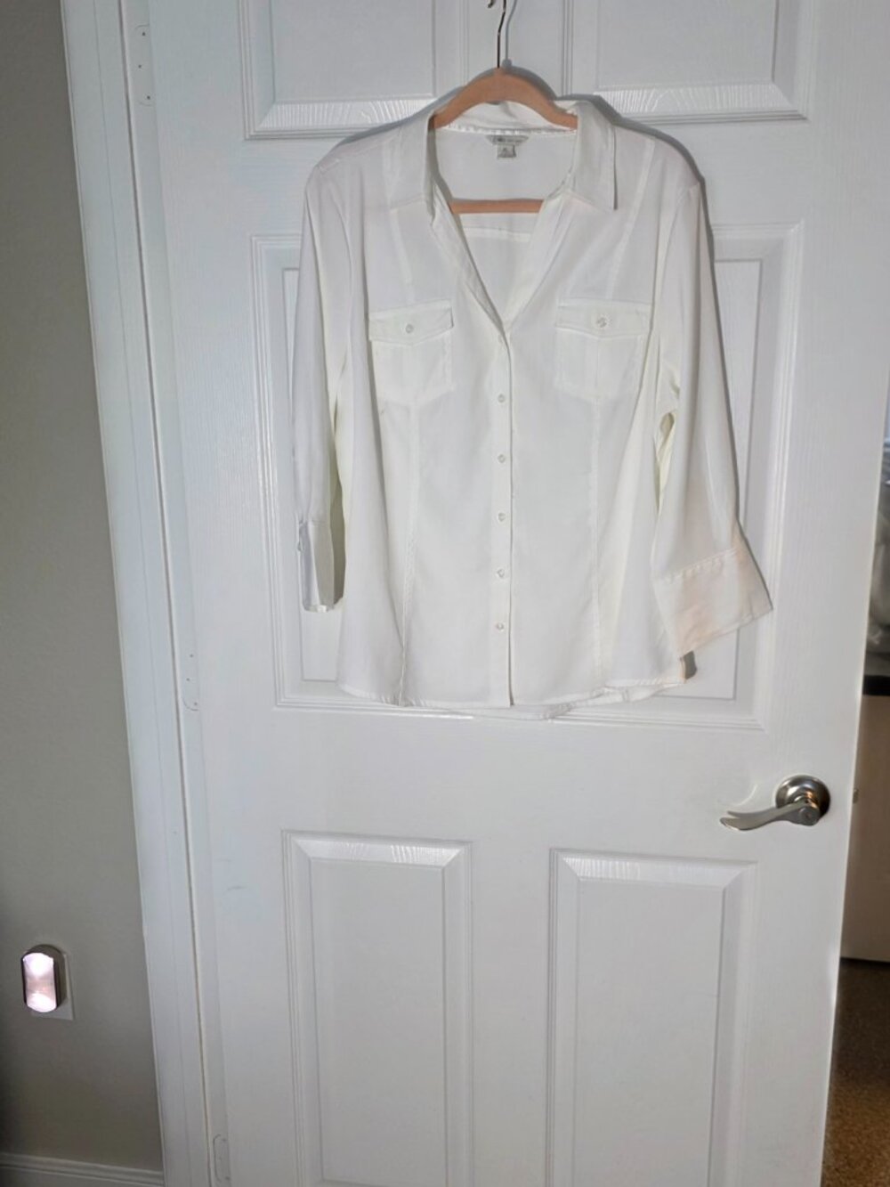 Cato Long Sleeve Button-Up Shirt Women off white xl